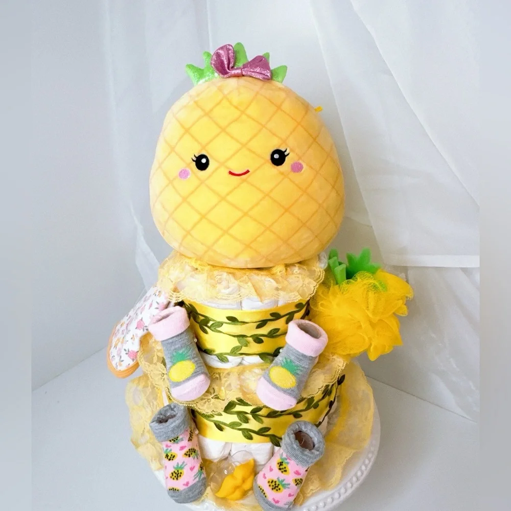 Pineapple Diaper Cake, Fruit Baby Shower